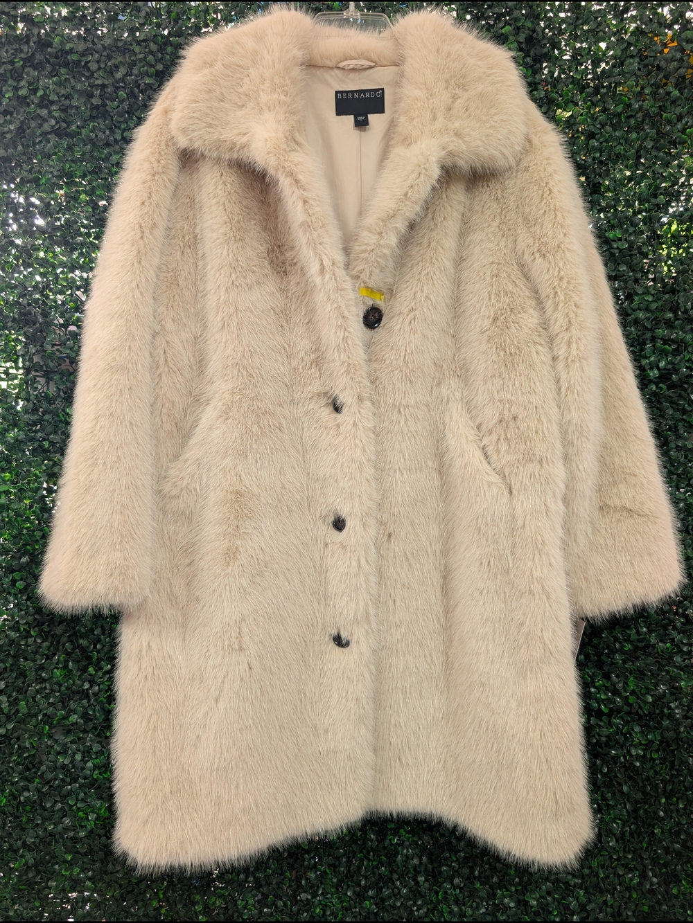 Bernardo Cream Faux Fur Coat